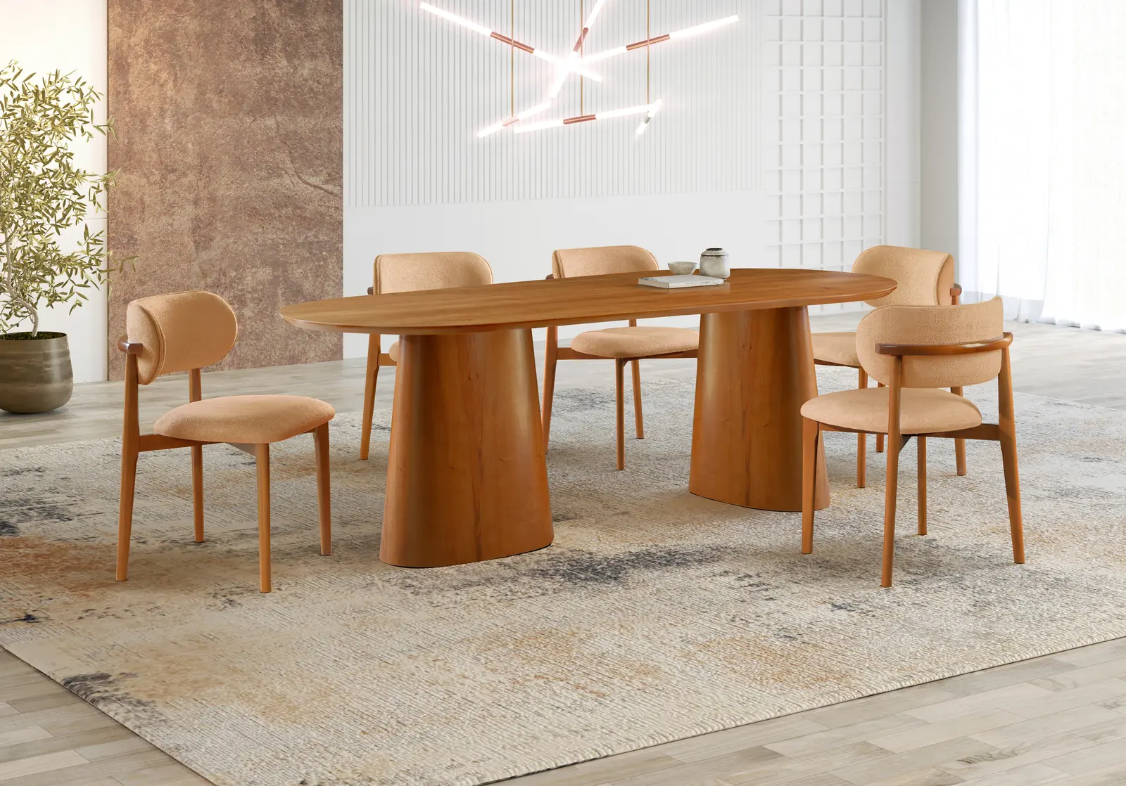 Montreal + Lais: Sala de jantar Montreal com cadeiras Lais