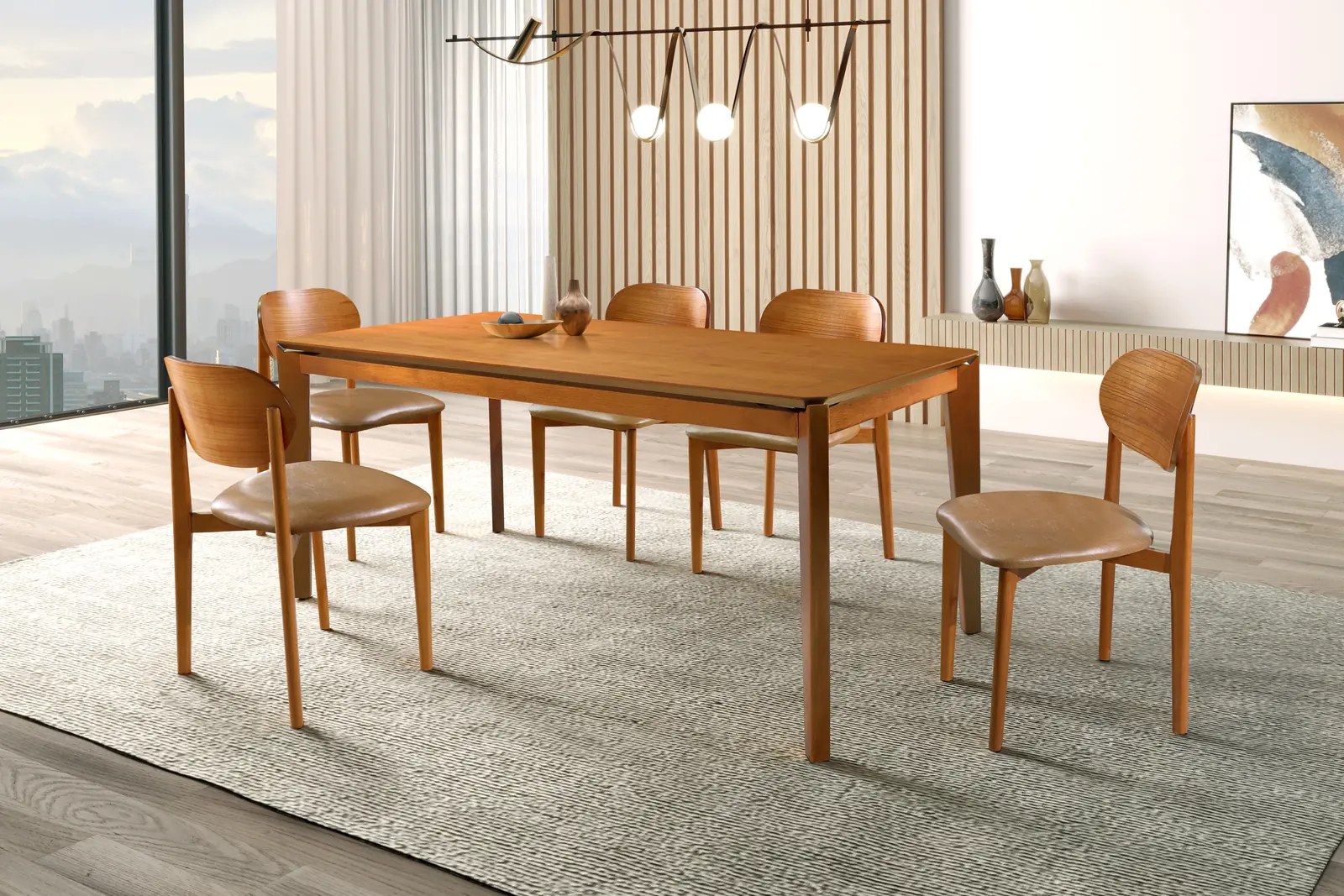 Premium + Jade: Sala de jantar Premium com cadeiras Jade